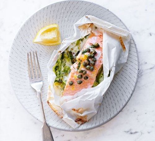 Salmon & leek parcel 