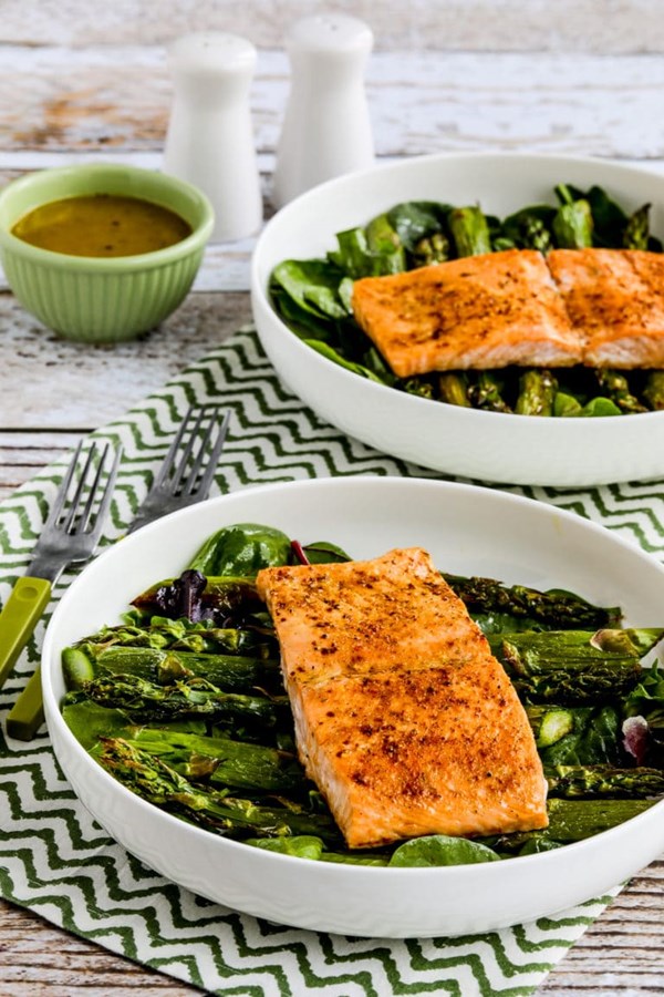 Salmon and asparagus salad