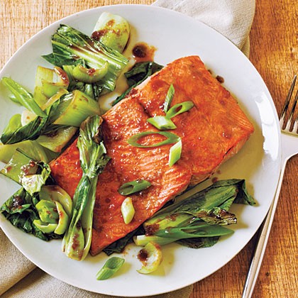 Salmon and bok choy
