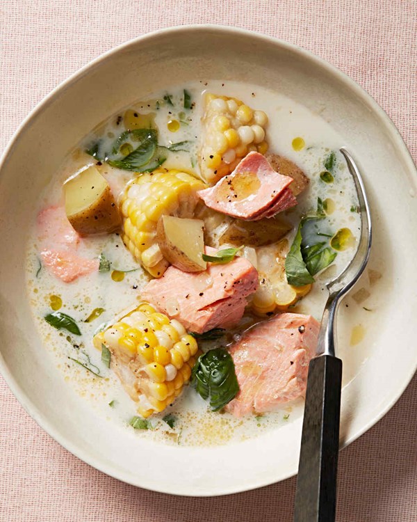 Salmon-and-corn chowder