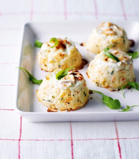 Salmon and herb twice-baked soufflés