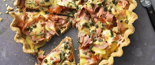 Salmon and Hollandaise tart