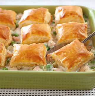 Salmon and leek pot pie
