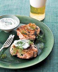 Salmon-and-spinach cakes