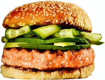 Salmon-avocado burger