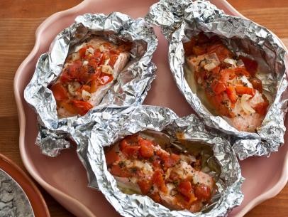 Salmon baked in foil