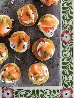 Salmon blini sours