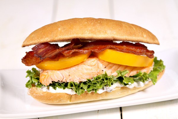 Salmon BLT sandwiches