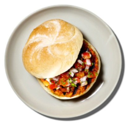 Salmon burgers with salsa