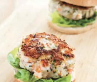 Salmon burgers with tomato chutney