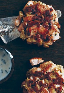 Salmon cakes with lemon yogurt sauce