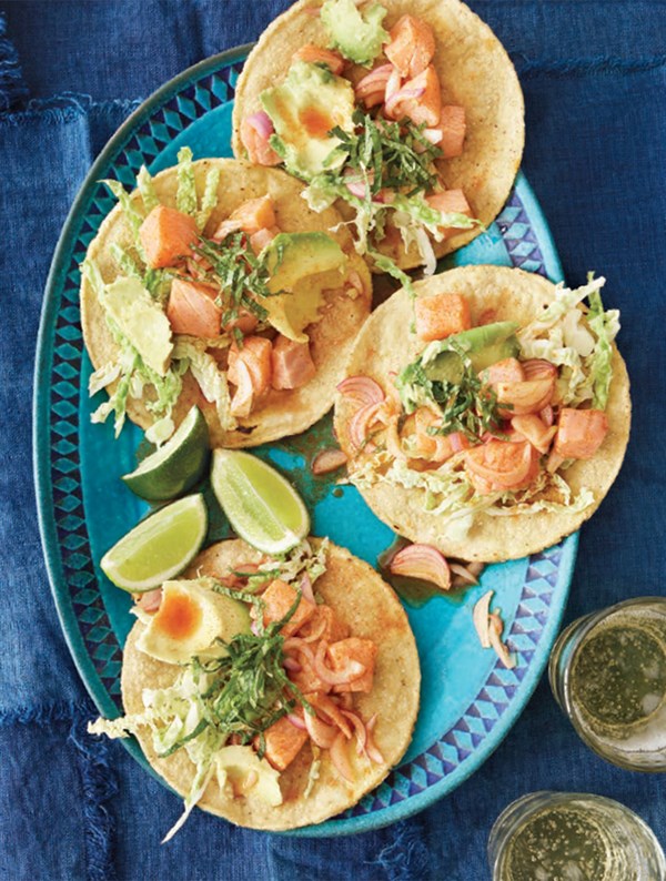 Salmon ceviche tostada [Christopher St. Onge]