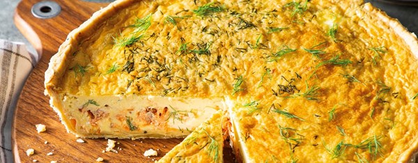 Salmon-cream cheese quiche