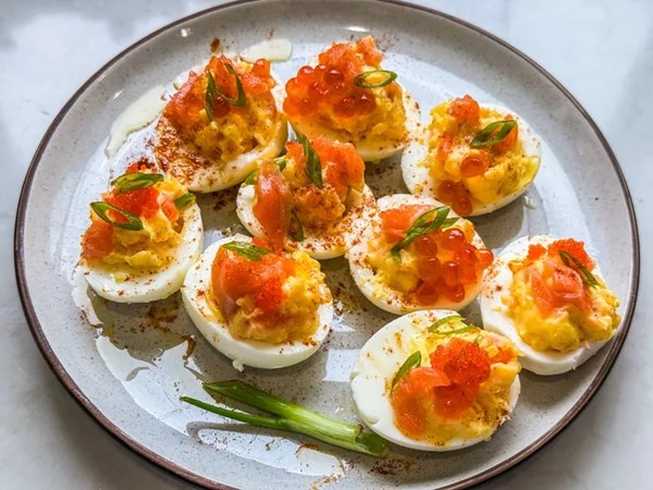 Salmon deviled eggs