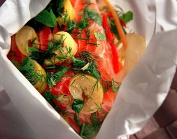 Salmon en papillote