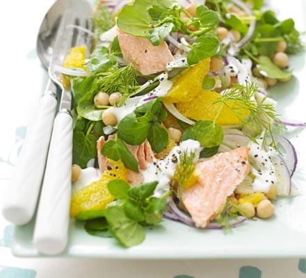 Salmon, fennel and orange salad
