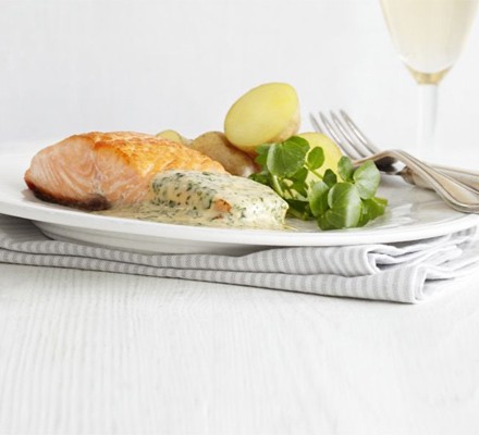 Salmon fillet with summer herb mayonnaise