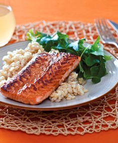 Salmon-honey teriyaki