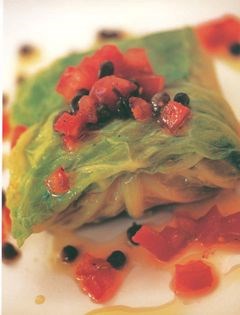 Salmon in cabbage