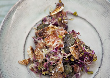 Salmon in wasabi mayonnaise