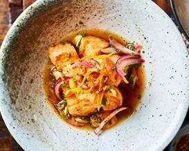 Salmon marinated with nanban sauce