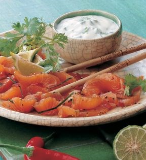 Salmon marinated with Thai spices