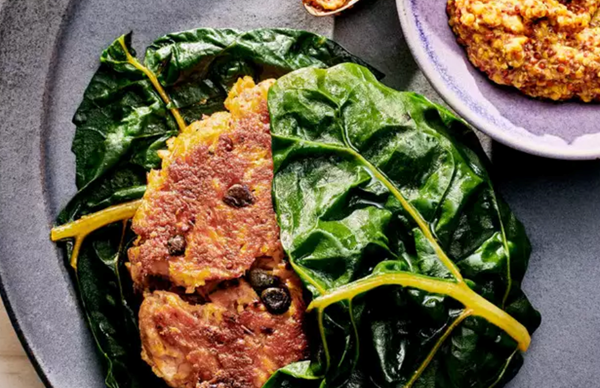 Salmon-mustard patty wraps