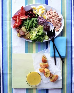 Salmon Nicoise salad