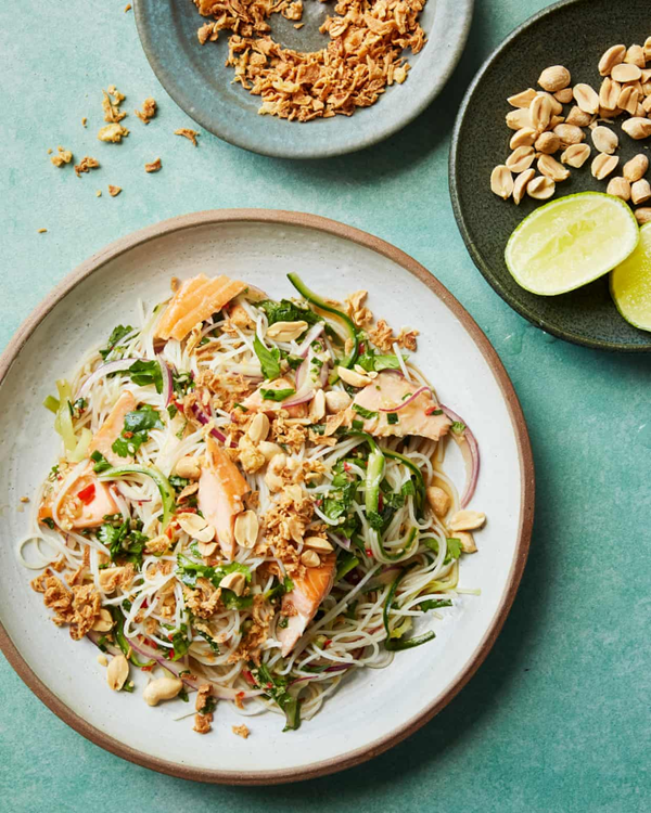 Salmon noodle salad