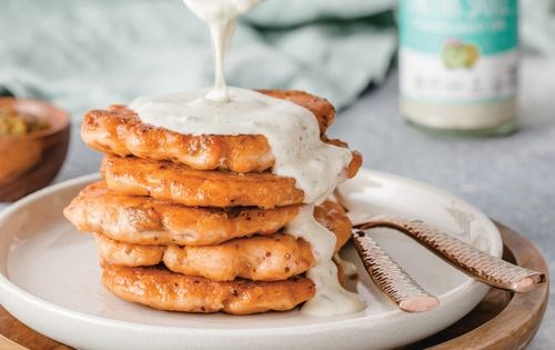Salmon patties and tartar sauce