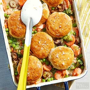 Salmon pot pie casserole