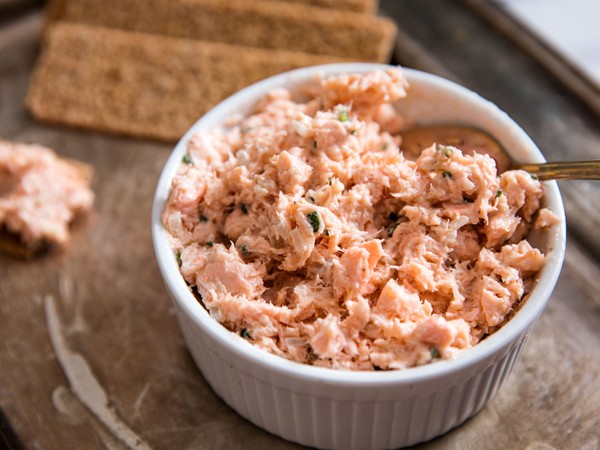 Salmon rillettes with chives and shallots