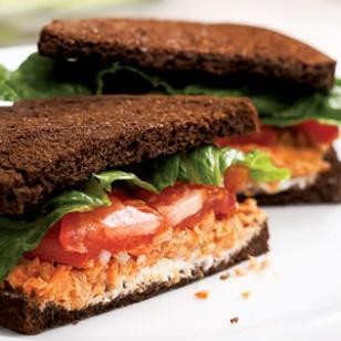 Salmon salad sandwich