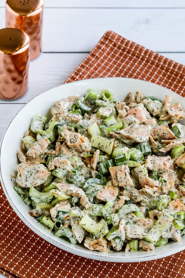 Salmon salad with dill