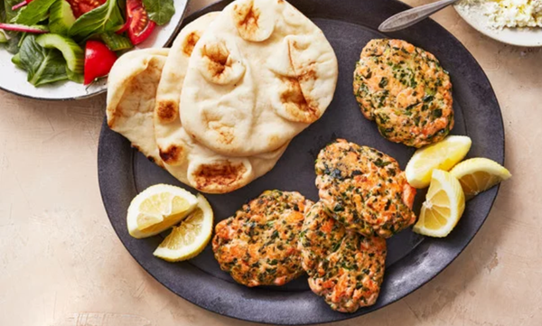 Salmon-spinach burgers