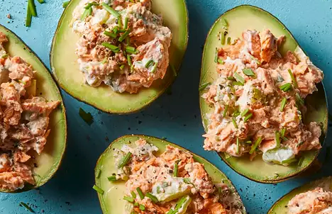 Salmon-stuffed avocados
