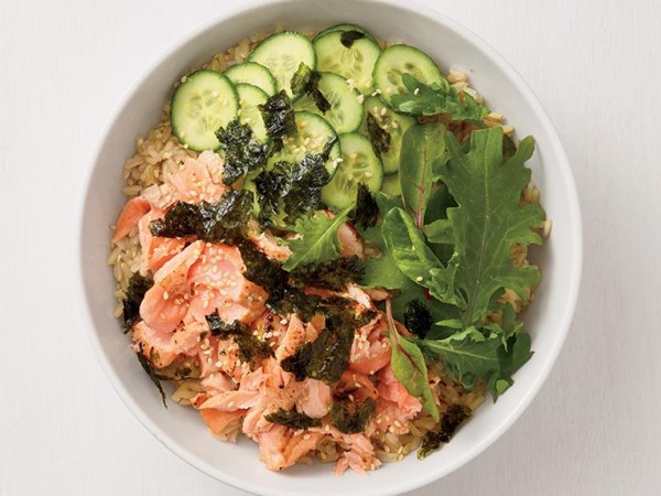 Salmon sushi rice bowl
