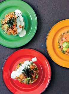 Salmon sushi, two ways