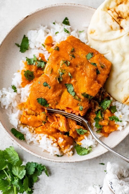 Salmon tikka masala