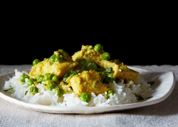 Salmon with a Thai curry sauce