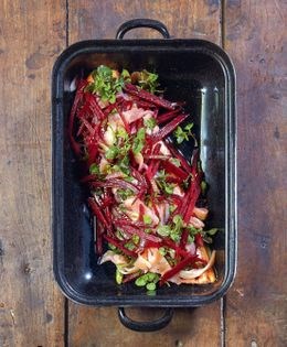 Salmon with beetroot