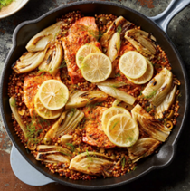 Salmon with fennel & sun-dried tomato couscous