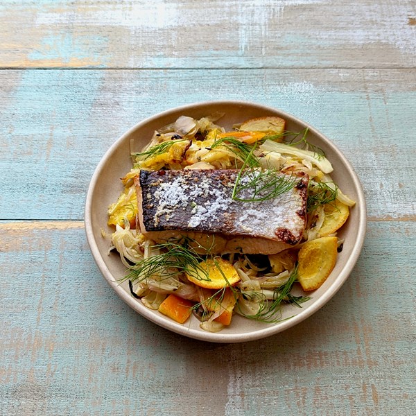 Salmon with fennel and orange (Salmone con finocchio e arancia)