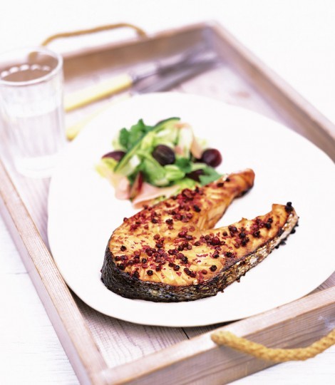 Salmon with fire and ice