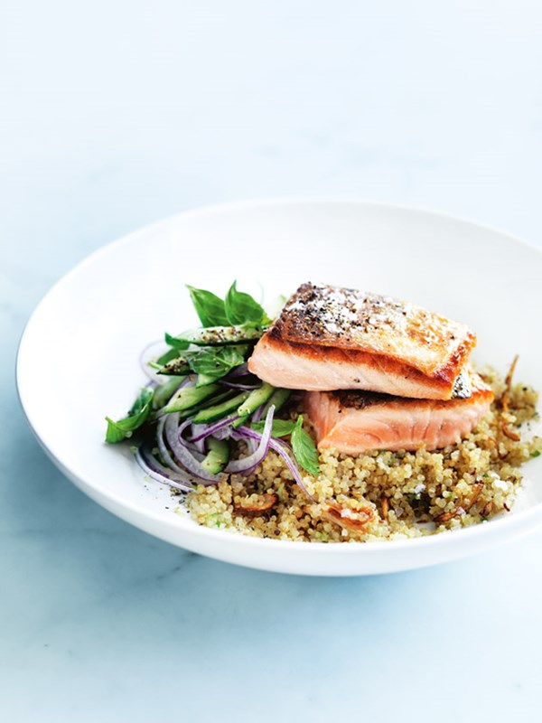 Salmon with ginger quinoa