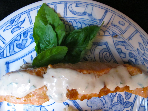 Salmon with horseradish sauce