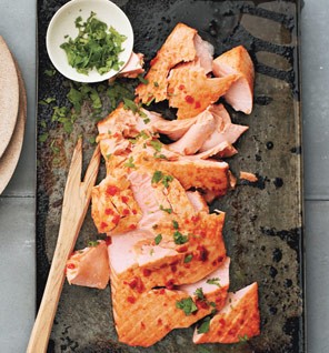 Salmon with Lee's Sriracha and lime