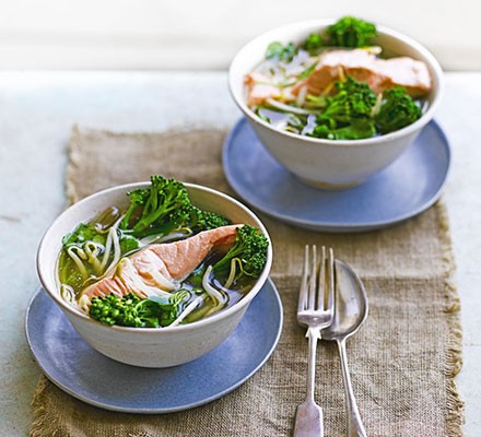 Salmon with miso vegetables 