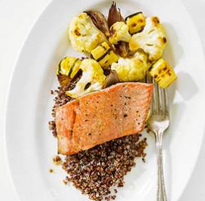 Salmon with roasted vegetables & quinoa