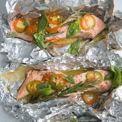 Salmon with rosemary and garlic